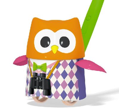 Каталка с ручкой Сова