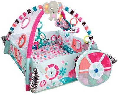 Коврик развивающий 5-в-1 Мечты об Африке, розовый, с мячиками