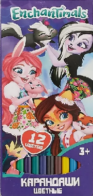 Карандаши цветные 12 цветов Enchantimals, длина 177 мм от интернет-магазина Континент игрушек