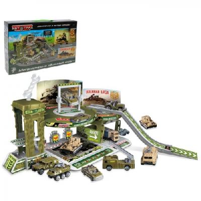 Парковка "Военная база", с 3 машинами, №SL-2479B 1173773 от интернет-магазина Континент игрушек