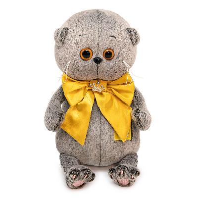Кот Басик BABY с золотым бантом 20 см от интернет-магазина Континент игрушек
