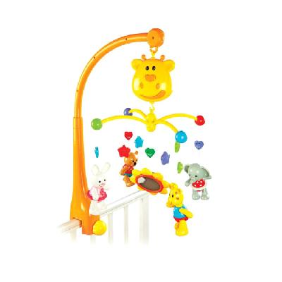 Мобиль мультифункциональный "Жирафик": таймер выключения, 18 мелодий, съемные игрушки-трещотки, регу