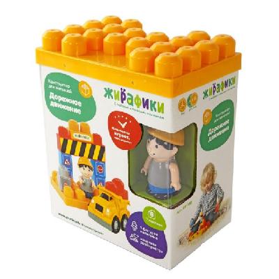Конструктор для малышей с фигурками и наклейками "Дорожное движение", 12 деталей от интернет-магазина Континент игрушек