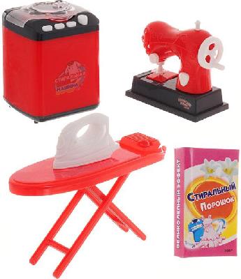 Помогаю Маме Набор для уборки, стирки и шитья с аксессуарами, эл/мех, световые  от интернет-магазина Континент игрушек