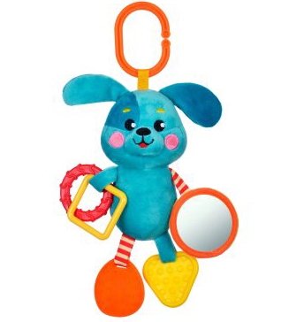 Подвеска с силиконовым прорезывателем и зеркальцем "Щенок"