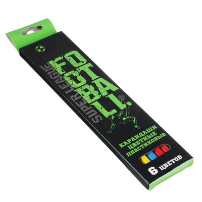 Суперлига Карандаши, 6 цветов, шестигранные заточенные, пластик, в карт.коробке с подвесом от интернет-магазина Континент игрушек
