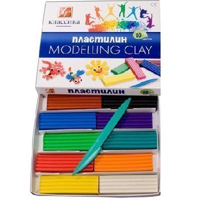 Пластилин Классика (Детство) 10 цветов, стек, 200гр от интернет-магазина Континент игрушек