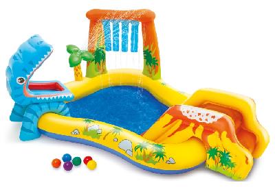 Игровой центр «Динозавр», с распылителем, 249 х 191 х 109 см, от 2 лет, 57444NP INTEX