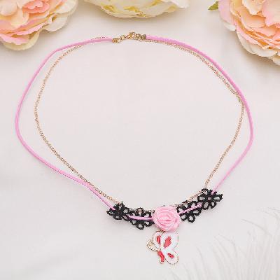 Бусы детские "Выбражулька" кружевные, бабочка, цвет черно-розовый в золоте 2738773 от интернет-магазина Континент игрушек