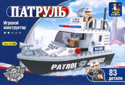 Конструктор Патруль. Полицейский катер, 83 детали, 18.5x13x4.5см от интернет-магазина Континент игрушек