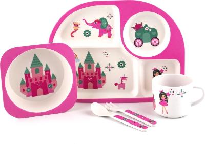 Набор детской посуды NOBVAN «Принцесса», гипоаллергенная, 5 предметов