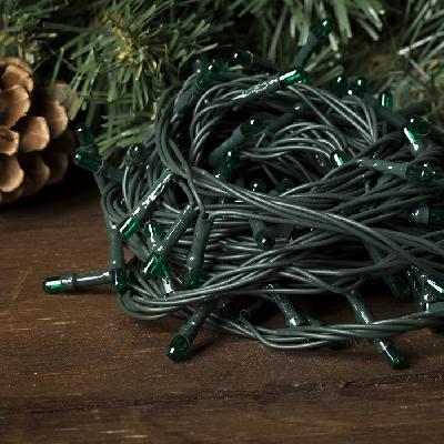 Гирлянда "Метраж" 5.5 м, нить темная, 140 ламп, контроллер 8 режимов, зеленый от интернет-магазина Континент игрушек