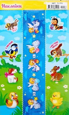 Наклейки пасхальные "Детские. Зверята, ангелочки" с глиттером 4862027 от интернет-магазина Континент игрушек