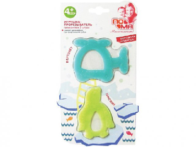 набор прорезывателей силикон. (2шт)"Вертолет+Пингвин"  арт.1113 641305