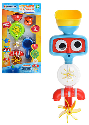 ИГРОЛЕНД Игрушка для ванной с мельничкой 10х26х6см