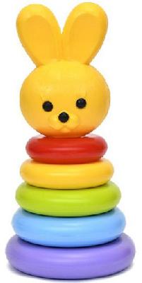 Пирамида-мини Зайка с шариками, 22 см, 9 деталей