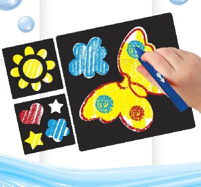 Набор для рисования мелками в ванной "Чудесный день!", трафареты 3 шт., мелки 3 цвета 3147572