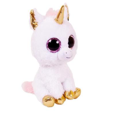Единорог с золотым рогом и копытцами, 14 см. Игрушка мягконабивная