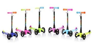 Самокат трехколесный, алюминиевый, регулируемая по высоте ручка, до 40кг, 51х23х53,5см, 6 цветов в а от интернет-магазина Континент игрушек