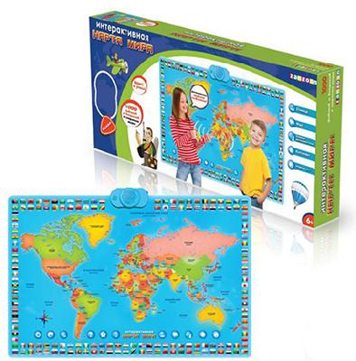 Карта мира интерактивная (обновленная версия), в коробке (65*7,5*30 см) от интернет-магазина Континент игрушек