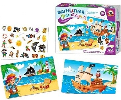 Развивающая игра на магнитах Пираты, с магнитным полем от интернет-магазина Континент игрушек