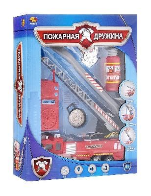 Пожарная дружина. Машина со световыми и звуковыми эффектами 38х7,5х38 см от интернет-магазина Континент игрушек