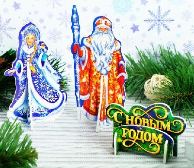 3D Конструктор фигурки «Дед мороз и снегурочка» от интернет-магазина Континент игрушек