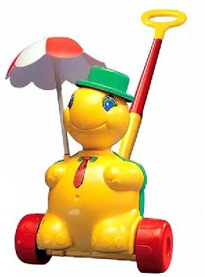 Каталка черепашка Тортила с ручкой 23,5х22х63,5 см 