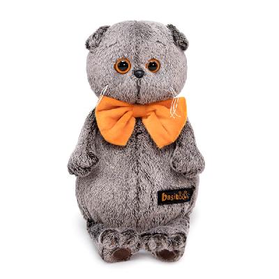 Кот Басик в рыжем бархатном банте 30 см от интернет-магазина Континент игрушек