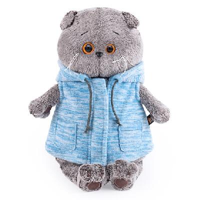 Мягкая игрушка кот Басик в голубом жилете 19 см от интернет-магазина Континент игрушек