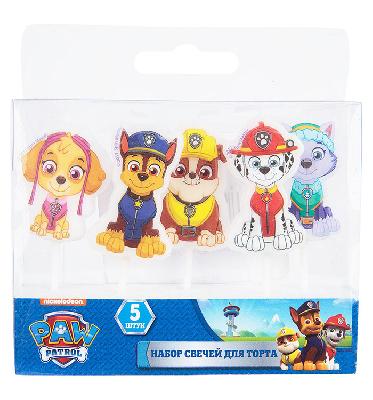 Набор свечей для торта "Щенячий патруль" на палочках, 5 штук   3914775 от интернет-магазина Континент игрушек