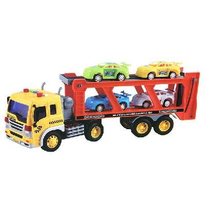 Автовоз в наборе с 4 машинками, инерционный, световые и звуковые эффекты, 42x11,5x19,5см от интернет-магазина Континент игрушек