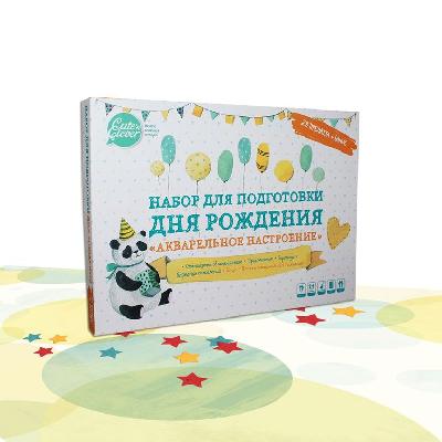 Набор для дня рождения Акварельное настроение, 24 предмета от интернет-магазина Континент игрушек