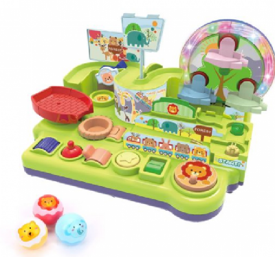 Развивающий игровой центр "Лунапарк" со светом и музыкой: провести шарики через парк с помощью панел