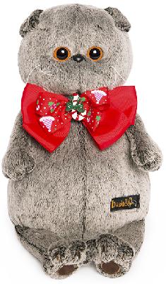 Басик в новогоднем  банте 25 см от интернет-магазина Континент игрушек