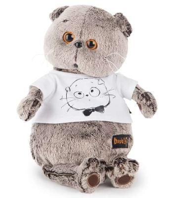 Мягкая игрушка  Басик в футболке с принтом "Мордочка Басика" 22 см от интернет-магазина Континент игрушек