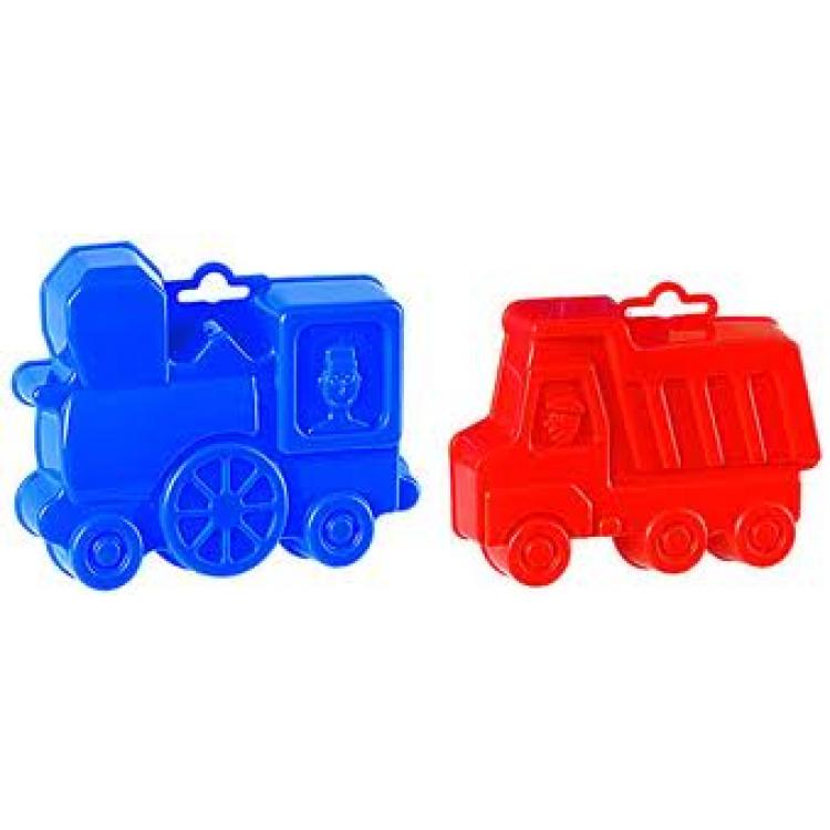 Формочки самосвал+паровоз 2шт 13,5х10,5х6 см. от интернет-магазина Континент игрушек