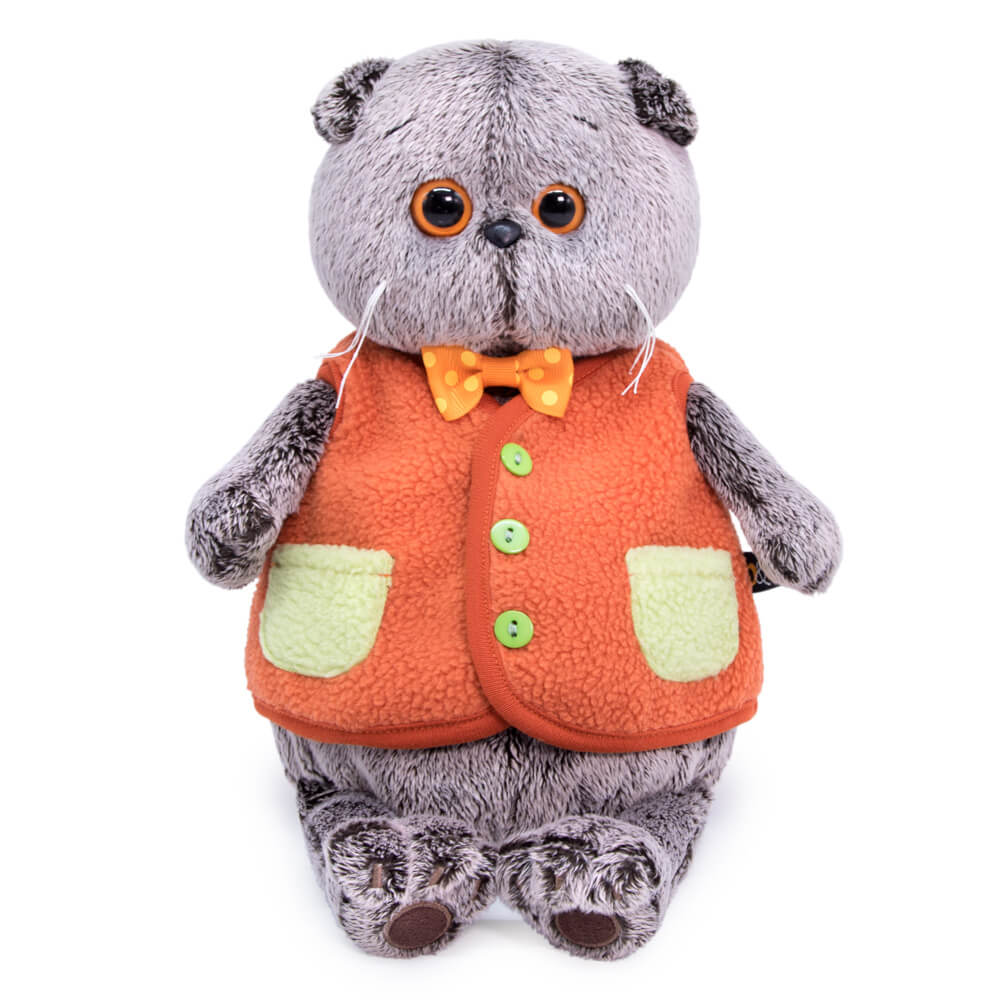 Кот Басик в меховом жилете 22 см мягкая игрушка от интернет-магазина Континент игрушек