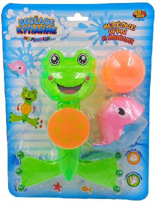 Веселое купание. Лягушка-мельница для ванной, в наборе с аксессуарами