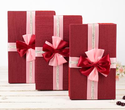 Набор коробок 3 в 1, бордовый, розовый от интернет-магазина Континент игрушек