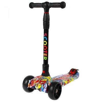 Самокат складной, колеса световые  от интернет-магазина Континент игрушек