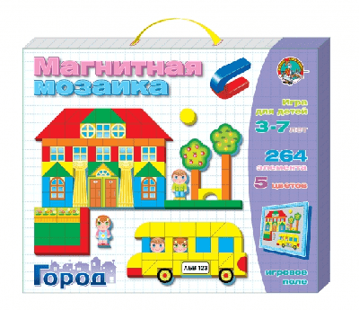 Мозаика магнитная. Город (5 цветов, 264 элемента) от интернет-магазина Континент игрушек