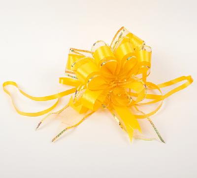 Бант-шар №5 органза с полосой пластик, жёлтый 1020440 от интернет-магазина Континент игрушек