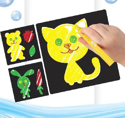 Набор для рисования мелками в ванной "Давай играть!", ПВС трафареты 3 шт., мелки 3 цвета 3147575