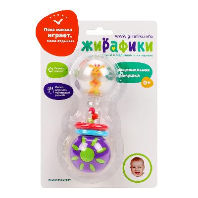 Функциональная погремушка "Звонкая гантелька. Жирафик"