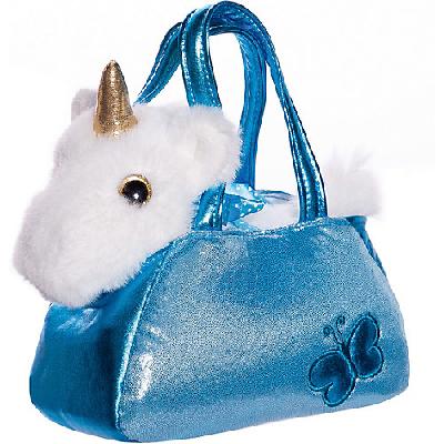 Животные в сумочках. Единорог 16 см игрушка мягкая