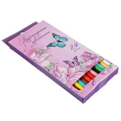 Волшебный полет Карандаши, 24 цвета, шестигранные заточенные, дерево, в карт.кор. с подвесом от интернет-магазина Континент игрушек