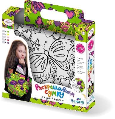 Сумка для раскрашивания c серебряными блёстками. Летний стиль от интернет-магазина Континент игрушек