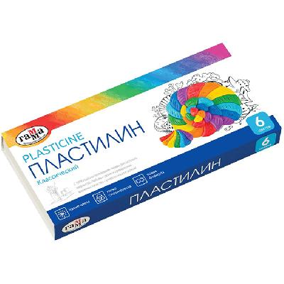 Пластилин классический "Гамма" 6 цветов от интернет-магазина Континент игрушек