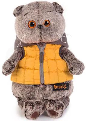 Басик в желтой жилетке с серым капюшоном 30 см от интернет-магазина Континент игрушек